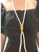 שרשרת עניבת צ'יפס ופנינים