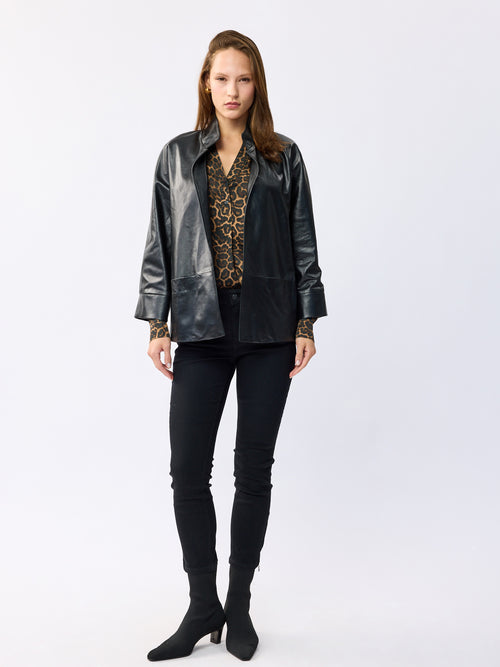 ז'קט עור פרלה