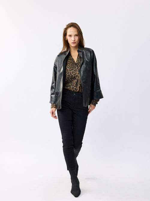 ז'קט עור פרלה